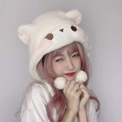 Kawaii Original Cute Bear Plush Hat -Kawaii Fashion Shop O1CN01IIsLNI1alVWc45VSA 1613433370