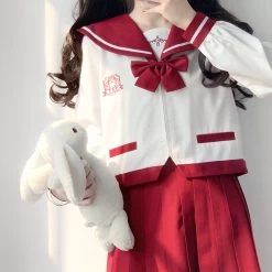 Japanese Red JK Sailor Suit Skirt Set -Kawaii Fashion Shop O1CN01KLGuUM2GWaQYgMaAU 755829023