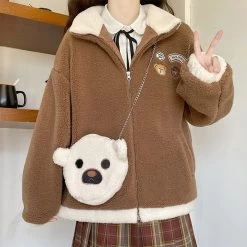 Japanese Mori Girl Style Color Matching Coat With Bear Shoulder Bag 10 Japanese Mori Girl Style Color Matching Coat With Bear Shoulder Bag -Kawaii Fashion Shop O1CN01KqTwEO1ljdgfoMj25 2356134855