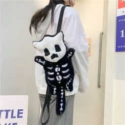 Funny Halloween Black Goblin Skull Plush Backpack -Kawaii Fashion Shop O1CN01KtrFSK1bPLwv0qgWq 2641453457