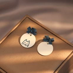 Cute Kitten Illustration Contrasting Color Earrings -Kawaii Fashion Shop O1CN01L5nhA01DKGlnWEcu5 2914770197