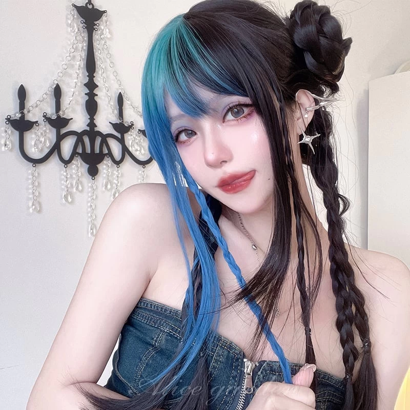 Japanese Y2k Gradient Blue Lolita Wig 5 Japanese Y2k Gradient Blue Lolita Wig - Image 3