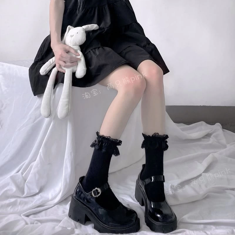 Lolita Sweet Lace Bowknot Socks 5 Lolita Sweet Lace Bowknot Socks - Image 3