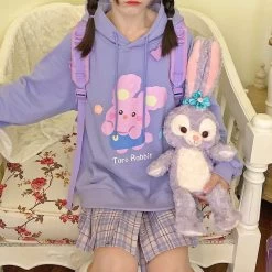 Kawaii Japanese Cute Rabbit Purple Hoodie -Kawaii Fashion Shop O1CN01N1klDc1j9KyrGK9Rc 2208179544505