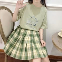 Kawaii Soft Girl Style White Cartoon Bear Print T-shirt -Kawaii Fashion Shop O1CN01NXR7KJ1p3jmy8NolZ 3901445305