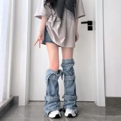 Fashion American Hot Girl Washed Denim Socks -Kawaii Fashion Shop O1CN01OEcj9i25fmeUNmjEa 4098777554