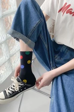 Japanese Cute Colorful Smiley Mid-tube Socks -Kawaii Fashion Shop O1CN01OSTqJI25S2jXprsye 0 item pic