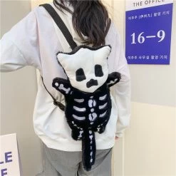 Funny Halloween Black Goblin Skull Plush Backpack -Kawaii Fashion Shop O1CN01Oj6pld1bPLwt2S0mn 2641453457