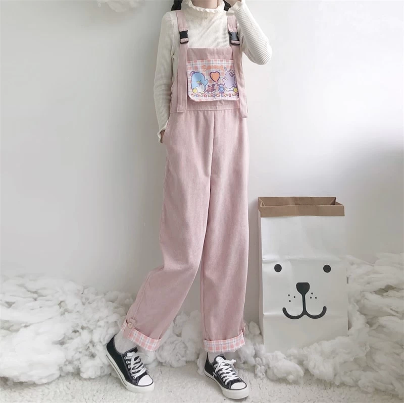 Kawaii Japanese Soft Girl Corduroy Overalls 5 Kawaii Japanese Soft Girl Corduroy Overalls - Image 3