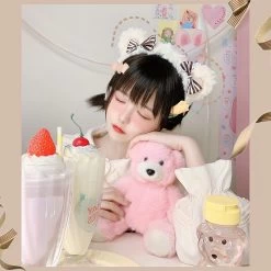 Cute Strawberry Rabbit Pink Plush Headband -Kawaii Fashion Shop O1CN01PTGvrO1EujpxmG4cn 2470380412