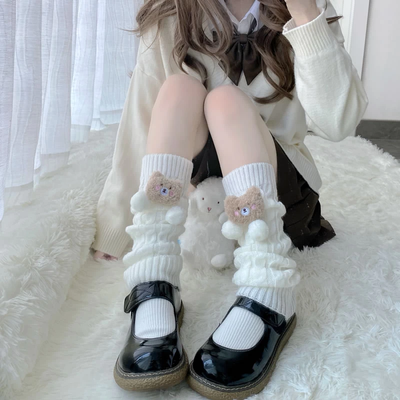 Kawaii Cute 3D Bear Lolita Knitted Socks 4 Kawaii Cute 3D Bear Lolita Knitted Socks - Image 2