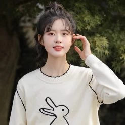 Fashion Fake Two-Piece Cartoon Rabbit Embroidered Sweater 10 Fashion Fake Two-Piece Cartoon Rabbit Embroidered Sweater -Kawaii Fashion Shop O1CN01Rbjfkn23pk39EOIz2 3191337305