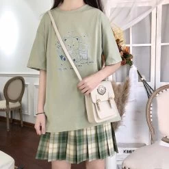 Kawaii Soft Girl Style White Cartoon Bear Print T-shirt -Kawaii Fashion Shop O1CN01SyIl0F1p3jn1Ec0T8 3901445305