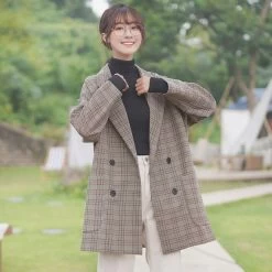 Fashion British Style Plaid Blazer -Kawaii Fashion Shop O1CN01VOr76F23pjp5FLGAj 3191337305