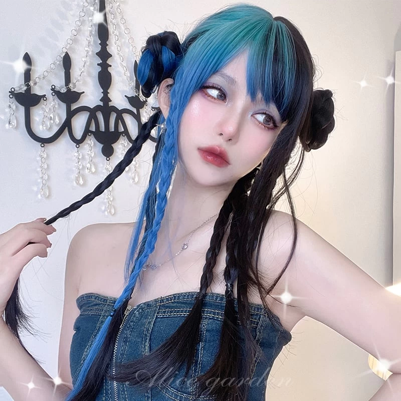 Japanese Y2k Gradient Blue Lolita Wig 4 Japanese Y2k Gradient Blue Lolita Wig - Image 2
