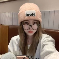 Korean Soft Girl Pink Knitted Hat -Kawaii Fashion Shop O1CN01X3HJQ622ev416SdW3 0 item pic