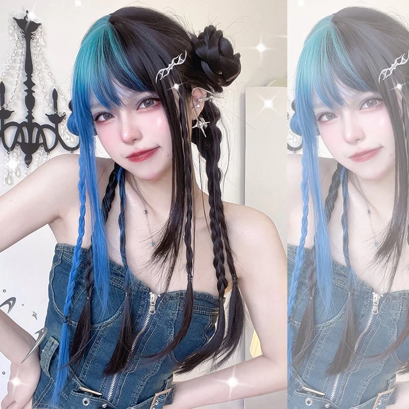 Japanese Y2k Gradient Blue Lolita Wig 7 Japanese Y2k Gradient Blue Lolita Wig - Image 5