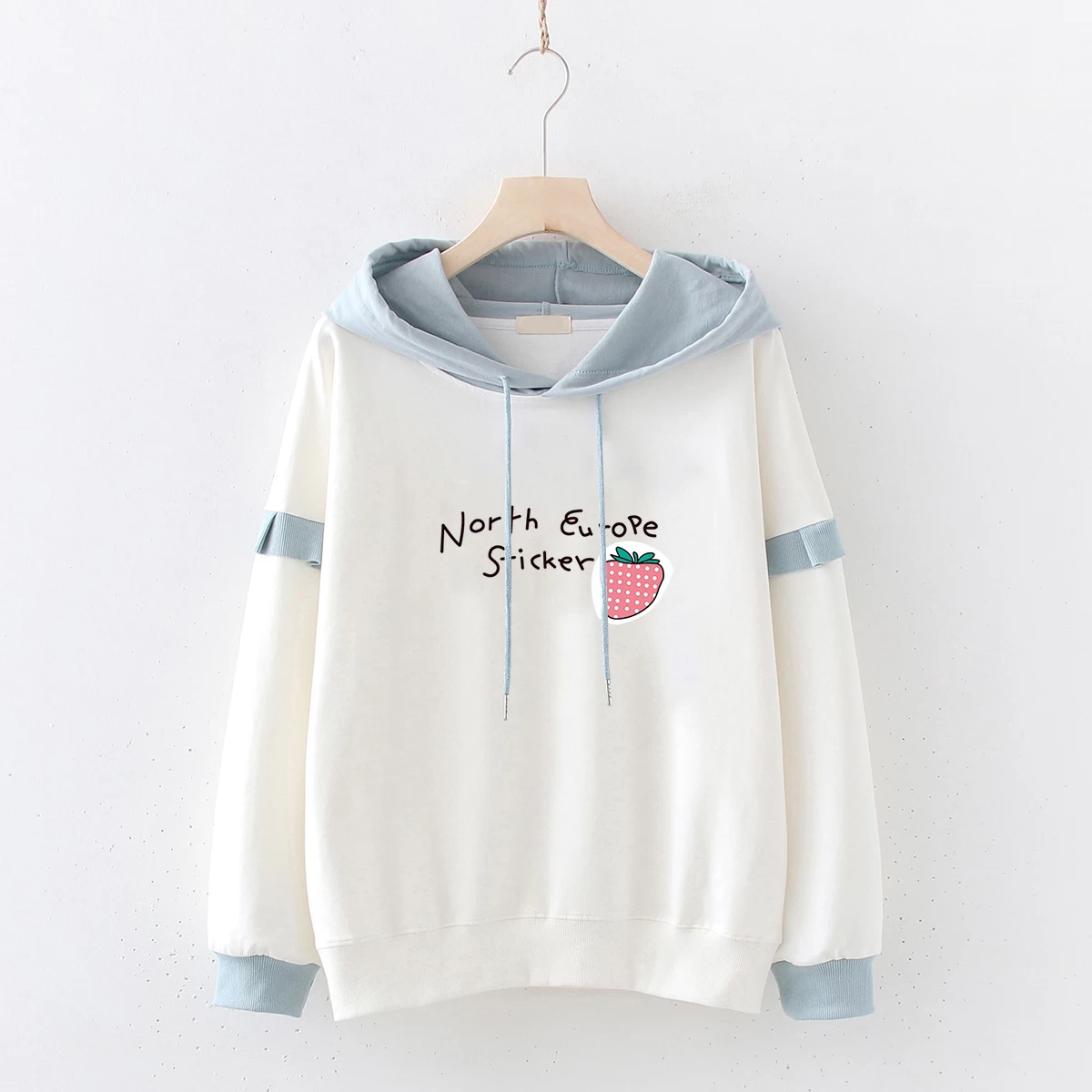 Kawaii Sweet Pink Strawberry Print Hoodie 4 Kawaii Sweet Pink Strawberry Print Hoodie - Image 2