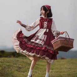 Pastoral Style Little Red Riding Hood Lolita Dress Suit 14 Pastoral Style Little Red Riding Hood Lolita Dress Suit -Kawaii Fashion Shop O1CN01aORMAZ2CZ6Bqom1Bk 2528448487