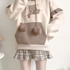 Cute Bear Soft Girl Style Fake Two-Piece Hoodie -Kawaii Fashion Shop O1CN01avyFh82EL1DWQhqO8 0 item pic