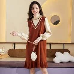 Fashion Girl Fake Two-Piece Knitted Dress 10 Fashion Girl Fake Two-Piece Knitted Dress -Kawaii Fashion Shop O1CN01e6k5yE1xuQOnHw5X2 2209337386503