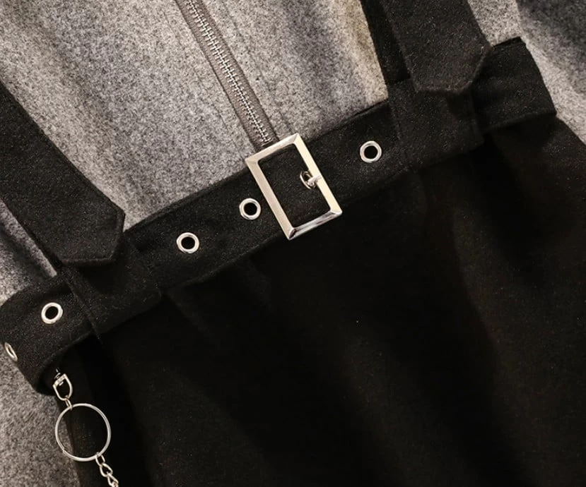 Punk Zipper Chain Pocket T-Shirt Dress 5 Punk Zipper Chain Pocket T-Shirt Dress - Image 3