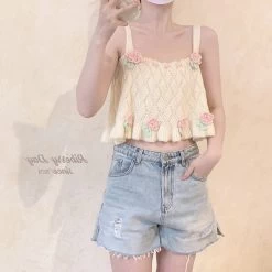Japanese Sweet Knit Tulip Fairy Crop Top 10 Japanese Sweet Knit Tulip Fairy Crop Top -Kawaii Fashion Shop O1CN01h5R0UX1V3vj0qku0k 2883492598