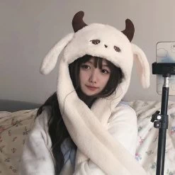 Kawaii Original Cute Lamb Hat With Scarf And Gloves -Kawaii Fashion Shop O1CN01hDEnAN1alVWOtqLrU 1613433370