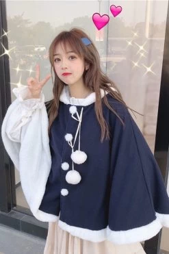 Cute Japanese Loose Hooded Cloak Coat -Kawaii Fashion Shop O1CN01ifXHI21Qz78Wzjc93 0 item pic