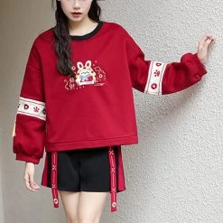 Chinese Trendy Rabbit Embroidery Hoodie -Kawaii Fashion Shop O1CN01jLfCW21ljdgsVub1y 0 item pic