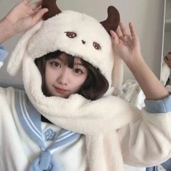 Kawaii Original Cute Lamb Hat With Scarf And Gloves -Kawaii Fashion Shop O1CN01jxc8aT1alVWMe6muw 1613433370