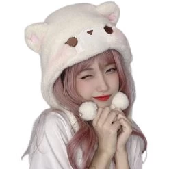 Kawaii Original Cute Bear Plush Hat -Kawaii Fashion Shop O1CN01lyWCVp1alVS8xkU4K 1613433370