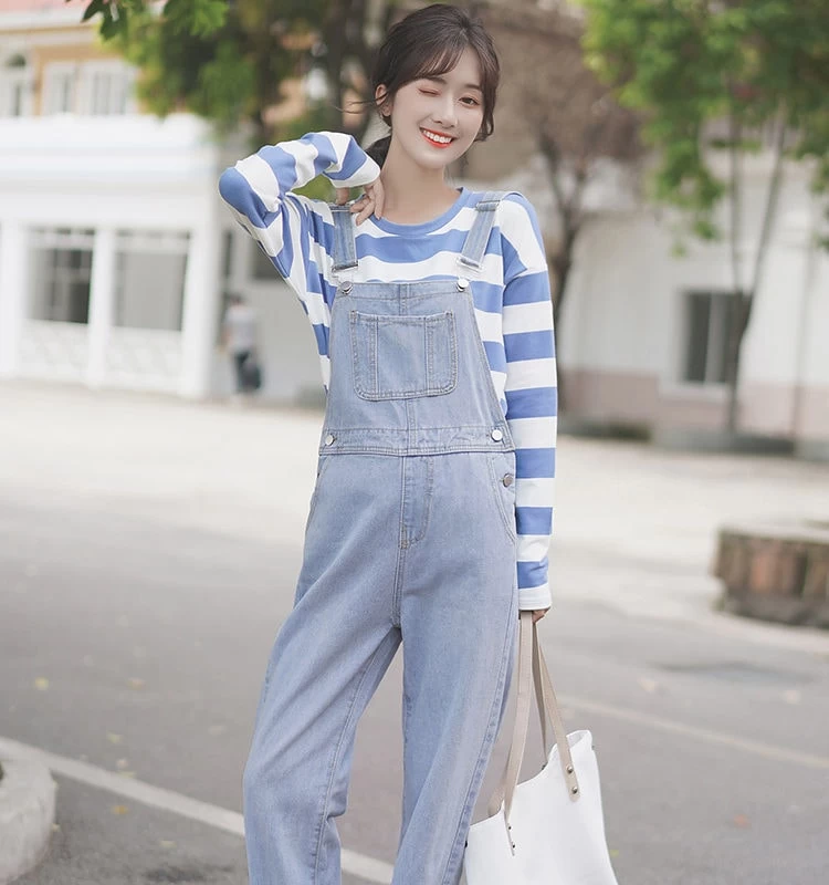 Fashion Loose Denim Overalls Trousers 6 Fashion Loose Denim Overalls Trousers - Image 4
