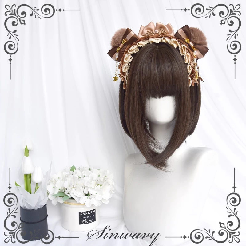 Cute Lolita Black Brown BOBO Wig 7 Cute Lolita Black Brown BOBO Wig - Image 5