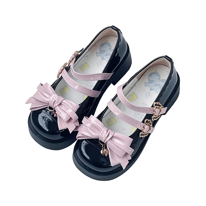 Kawaii Black Round Toe Bow Mary Jane Lolita Shoes 4 Kawaii Black Round Toe Bow Mary Jane Lolita Shoes - Image 2
