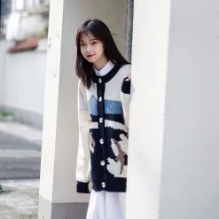 Kawaii Cute Dolphin Pattern Cardigan Sweater -Kawaii Fashion Shop O1CN01oj9Oiu2N3010xyMHt 821869906