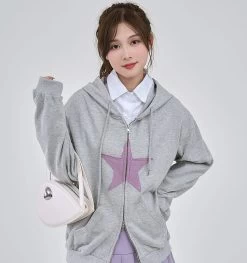 Fashion Star Design Grey Hoodie -Kawaii Fashion Shop O1CN01p8RVpq23pk2xxaX8U 3191337305