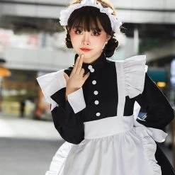 Kawaii Classic Black And White Maid Lolita Dress -Kawaii Fashion Shop O1CN01qJpYLE1nV6FvgMbWW 2206657195094