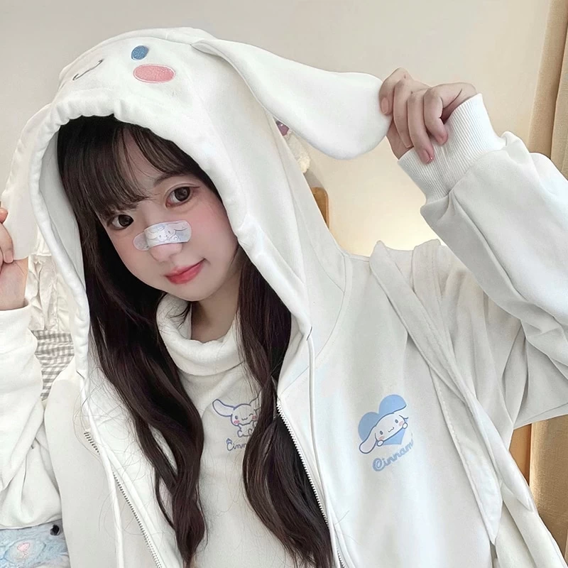 Kawaii Japanese Sanrio Cinnamoroll Hooded Jacket 3 Kawaii Japanese Sanrio Cinnamoroll Hooded Jacket