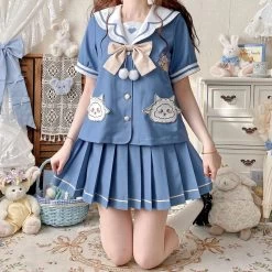 Cute Blue JK Sailor Uniform Skirt Set -Kawaii Fashion Shop O1CN01t4iefh24luNVZyuZ0 2862357432