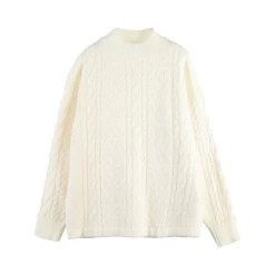 Retro Half Turtleneck White Sweater -Kawaii Fashion Shop O1CN01v9Qi6z2N3049IOKL0 821869906
