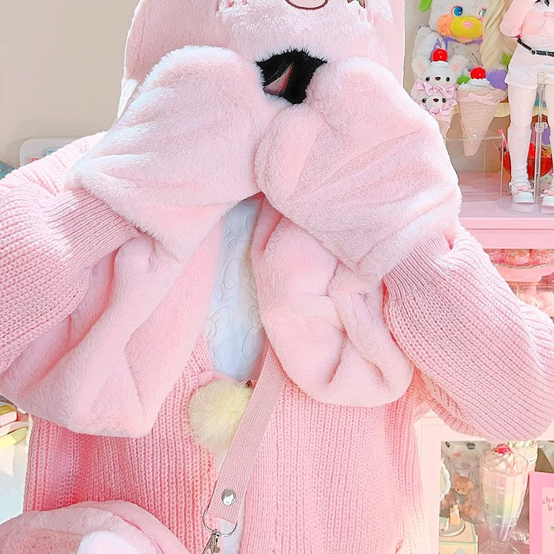 Kawaii Cute Pink Piggy Plush Hat 4 Kawaii Cute Pink Piggy Plush Hat - Image 2