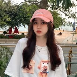 Korean Fashion Girl Pink Baseball Cap -Kawaii Fashion Shop O1CN01wq3in322ev1zcDm5O 0 item pic