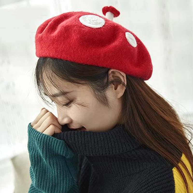 Cute Mushroom Wool Beret 7 Cute Mushroom Wool Beret - Image 5