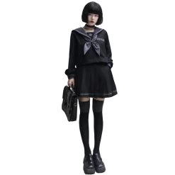 Original Japanese Black JK Sailor Uniform Suit -Kawaii Fashion Shop Original Japanese Black JK Sailor Uniform Suit 3