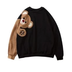 Harajuku Cute Bear Hoodies -Kawaii Fashion Shop Oversized Harajuku Hoodies 2021 Autumn Winter Women Fleece Bear Sweatshirts Female Full Sleeve Pullover Loose Couple 3