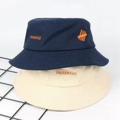 Paranoid Bucket Hat 8 Paranoid Bucket Hat -Kawaii Fashion Shop PARANOID Letter Embroidery Fisherman Hat Fashion Hip hop Men s Bucket Hat Couple Sun Protection Hat