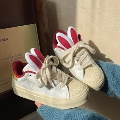 Pink Bunny Rabbit Ear Sneakers Shoes 13 Pink Bunny Rabbit Ear Sneakers Shoes -Kawaii Fashion Shop Pink Bunny Rabbit Ear Sneakers Shoes 1