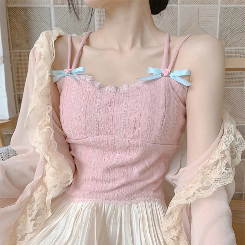 Kawaii Pink Chantilly Crop Top 5 Kawaii Pink Chantilly Crop Top - Image 3