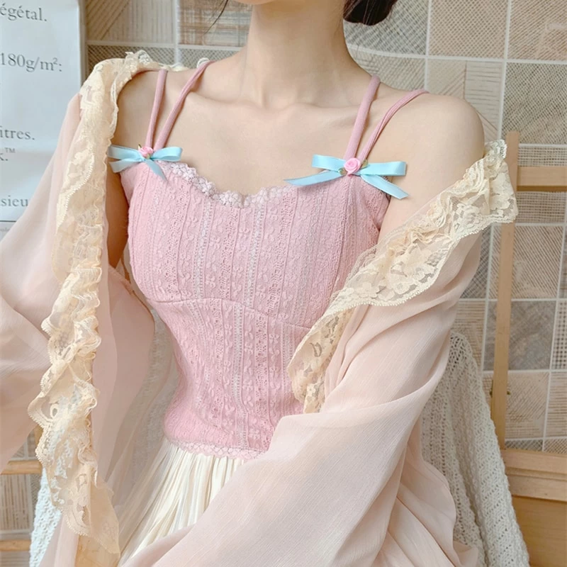 Kawaii Pink Chantilly Crop Top 6 Kawaii Pink Chantilly Crop Top - Image 4